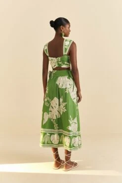 Farm Rio Green Lace Monsteras Crop Top -Farm Rio Fashion Store 313644 03