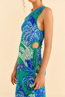 Farm Rio Green Jungle Panther Knit Dress -Farm Rio Fashion Store 313645 03