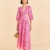Farm Rio Pink Richelieu Midi Dress -Farm Rio Fashion Store 313649 01