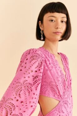 Farm Rio Pink Richelieu Midi Dress -Farm Rio Fashion Store 313649 03