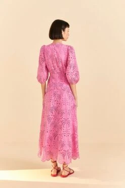 Farm Rio Pink Richelieu Midi Dress -Farm Rio Fashion Store 313649 04