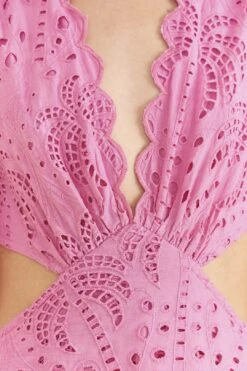 Farm Rio Pink Richelieu Midi Dress -Farm Rio Fashion Store 313649 05