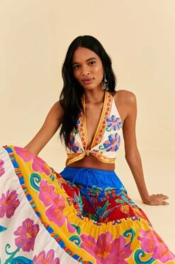 Farm Rio Off-White Vivid Garden Top -Farm Rio Fashion Store 313675 03