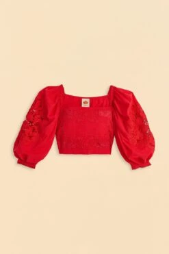 Farm Rio Red Lace Blouse -Farm Rio Fashion Store 313682 06
