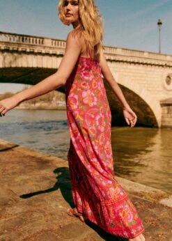 Farm Rio Macaw Flowers Red Jolia Dress -Farm Rio Fashion Store 313758 03