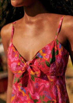 Farm Rio Macaw Flowers Red Jolia Dress -Farm Rio Fashion Store 313758 04