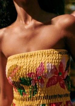 Farm Rio Summer Forest Yellow Olinda Short Dress -Farm Rio Fashion Store 313791 04