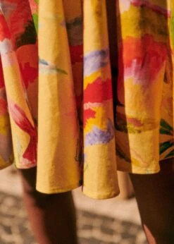 Farm Rio Summer Forest Yellow Olinda Short Dress -Farm Rio Fashion Store 313791 05