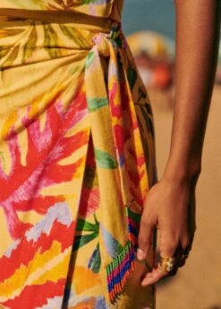 Farm Rio Summer Forest Yellow Bia Midi Skirt -Farm Rio Fashion Store 313792 03