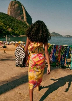 Farm Rio Summer Forest Yellow Bia Midi Skirt -Farm Rio Fashion Store 313792 04