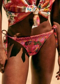 Farm Rio Sunset Macaw Flowers Bikini Bottom Tie Side -Farm Rio Fashion Store 313801 02