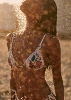 Farm Rio Sunset Romantic Garden Bikini Top Tie Side