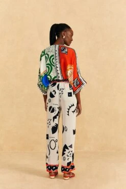 Farm Rio Off-White Pitta Soul Pants -Farm Rio Fashion Store 314082 03