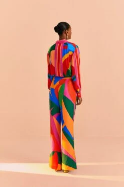 Farm Rio Colorful Leaves Lenzing™ Ecovero™ Viscose Pants -Farm Rio Fashion Store 314097 04