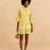 Farm Rio Light Yellow Palm Tree Mini Dress -Farm Rio Fashion Store 314107 01