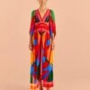 Farm Rio Colorful Leaves Midi Dress -Farm Rio Fashion Store 314418 01