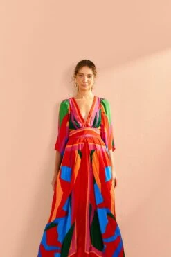 Farm Rio Colorful Leaves Midi Dress 10 Farm Rio Colorful Leaves Midi Dress -Farm Rio Fashion Store 314418 03