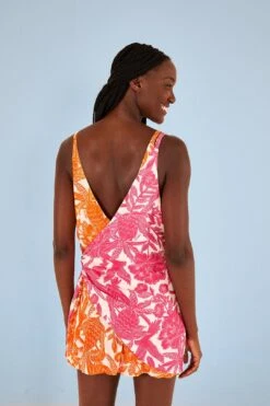 Farm Rio Pink Tropical Woodcut Cover Up -Farm Rio Fashion Store 314462 04