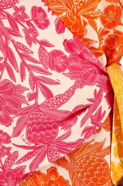 Farm Rio Pink Tropical Woodcut Cover Up -Farm Rio Fashion Store 314462 05