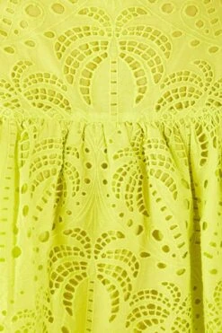 Farm Rio Lime Green Palm Tree Richelieu Blouse -Farm Rio Fashion Store 314472 05