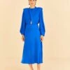 Farm Rio Blue Shoulder Pads Maxi Dress -Farm Rio Fashion Store 314477 01