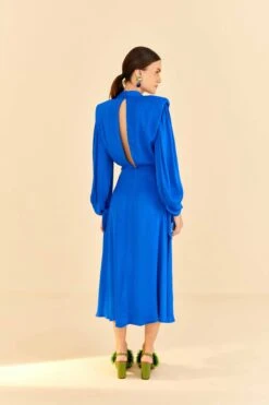 Farm Rio Blue Shoulder Pads Maxi Dress -Farm Rio Fashion Store 314477 04