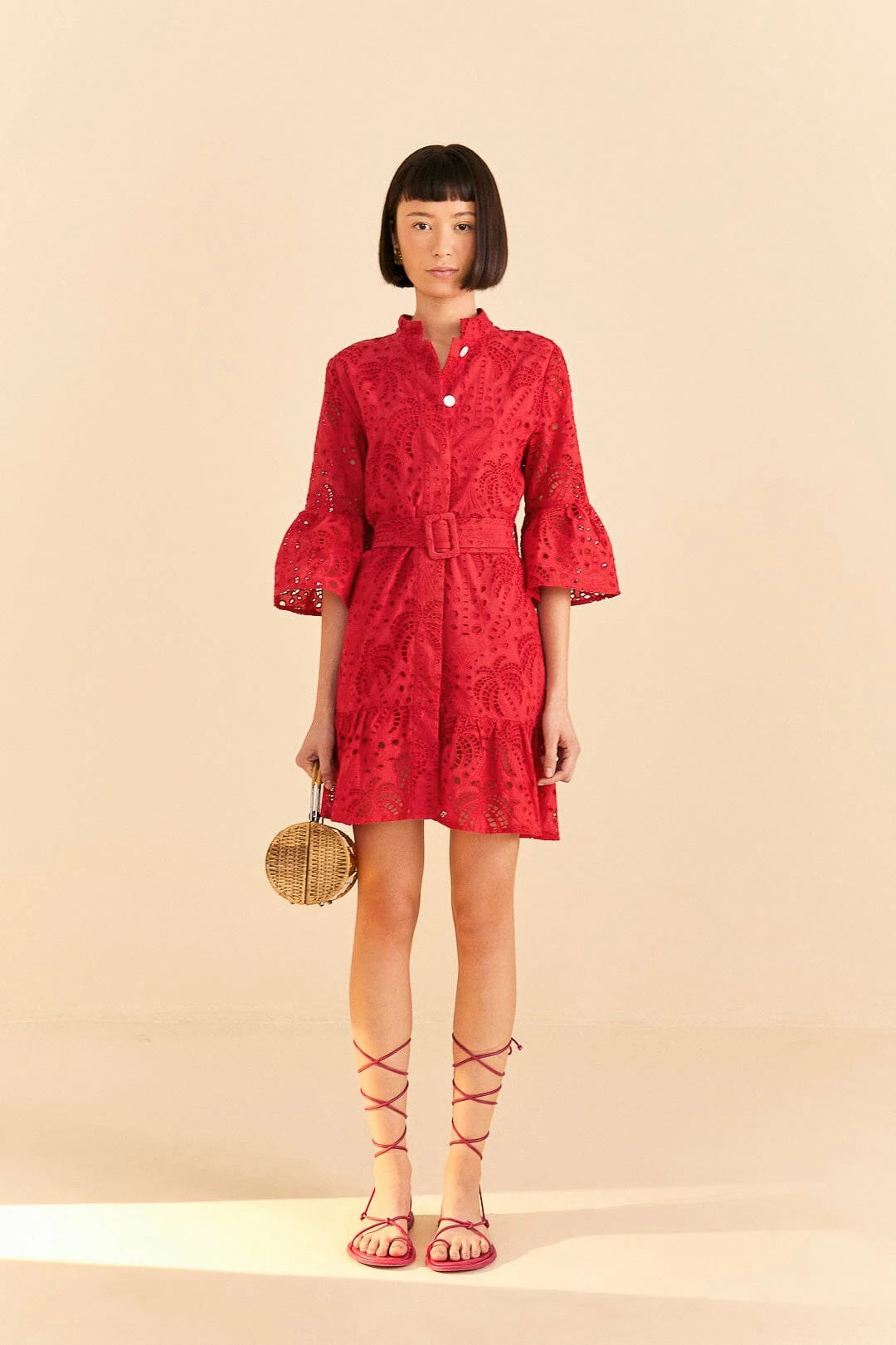 Farm Rio Red Palm Tree Mini Dress 3 Farm Rio Red Palm Tree Mini Dress