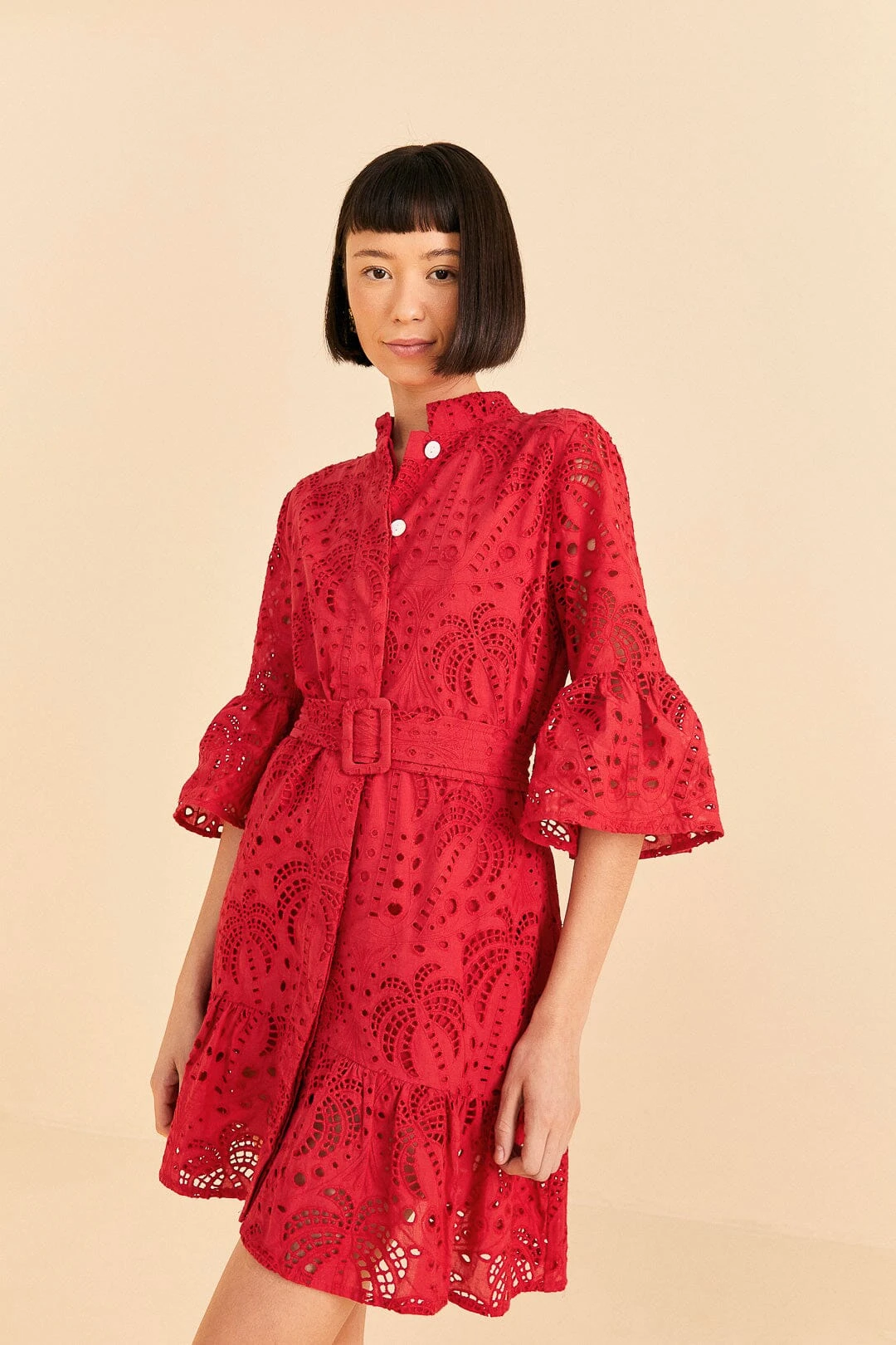 Farm Rio Red Palm Tree Mini Dress 4 Farm Rio Red Palm Tree Mini Dress - Image 2