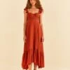 Farm Rio Brown Sleeveless Maxi Dress -Farm Rio Fashion Store 314507 01