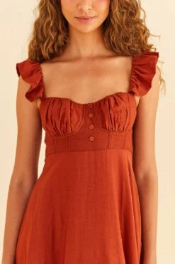 Farm Rio Brown Sleeveless Maxi Dress 9 Farm Rio Brown Sleeveless Maxi Dress -Farm Rio Fashion Store 314507 03