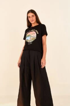 Farm Rio Black Low Waist Pants -Farm Rio Fashion Store 314509 04