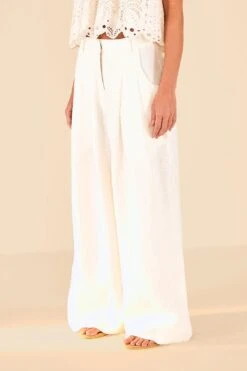 Farm Rio Off White Low Waist Pants -Farm Rio Fashion Store 314510 03