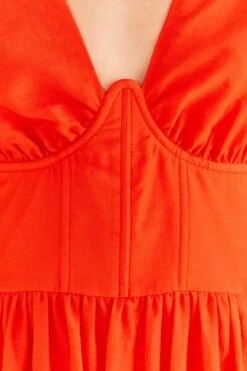 Farm Rio Red Short Sleeves Midi Dress -Farm Rio Fashion Store 314511 06