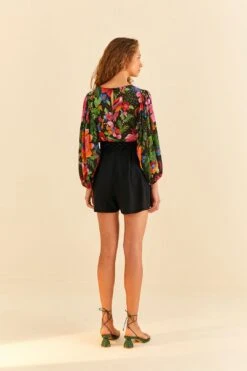 Farm Rio Black Shorts -Farm Rio Fashion Store 314513 04