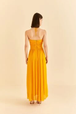 Farm Rio Yellow Sleeveless Maxi Dress With Sun Buckle -Farm Rio Fashion Store 314753 04