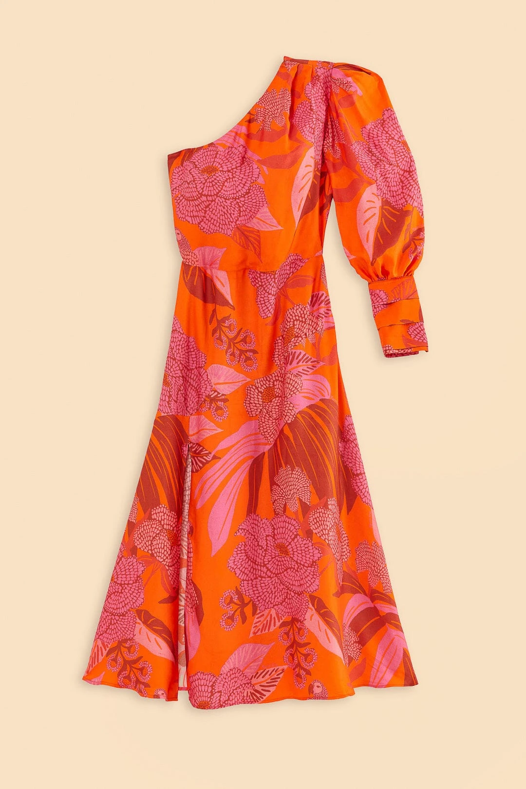 Farm Rio Red Dewdrop Floral One Shoulder Midi Dress 7 Farm Rio Red Dewdrop Floral One Shoulder Midi Dress - Image 5