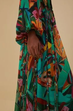 Farm Rio Banana Foliage V Neckline Maxi Dress -Farm Rio Fashion Store 314760 03