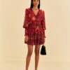 Farm Rio Pink Tropical Tapestry Mini Dress -Farm Rio Fashion Store 315148 01