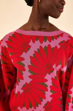 Farm Rio Pink Copacabana Knit Sweater -Farm Rio Fashion Store 315708 03