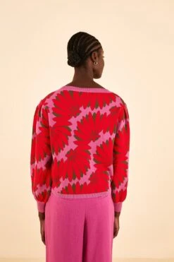 Farm Rio Pink Copacabana Knit Sweater -Farm Rio Fashion Store 315708 04