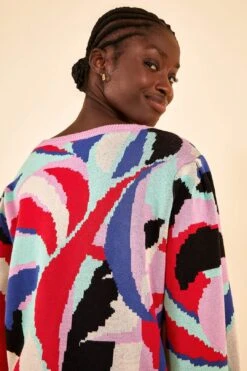 Farm Rio Colorful Monstera Knit Sweater -Farm Rio Fashion Store 315709 03