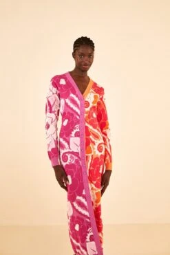 Farm Rio Mixed Tropical Groove Cardigan Dress