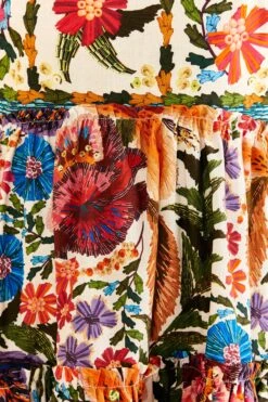 Farm Rio Off-White Tropical Yard Sleeveless Mini Dress -Farm Rio Fashion Store 315948 05