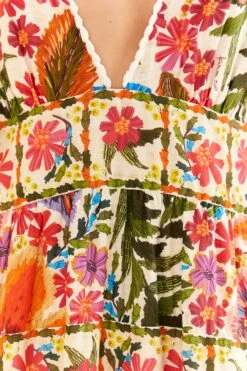 Farm Rio Off-White Tropical Yard Sleeveless Midi Dress -Farm Rio Fashion Store 315951 05