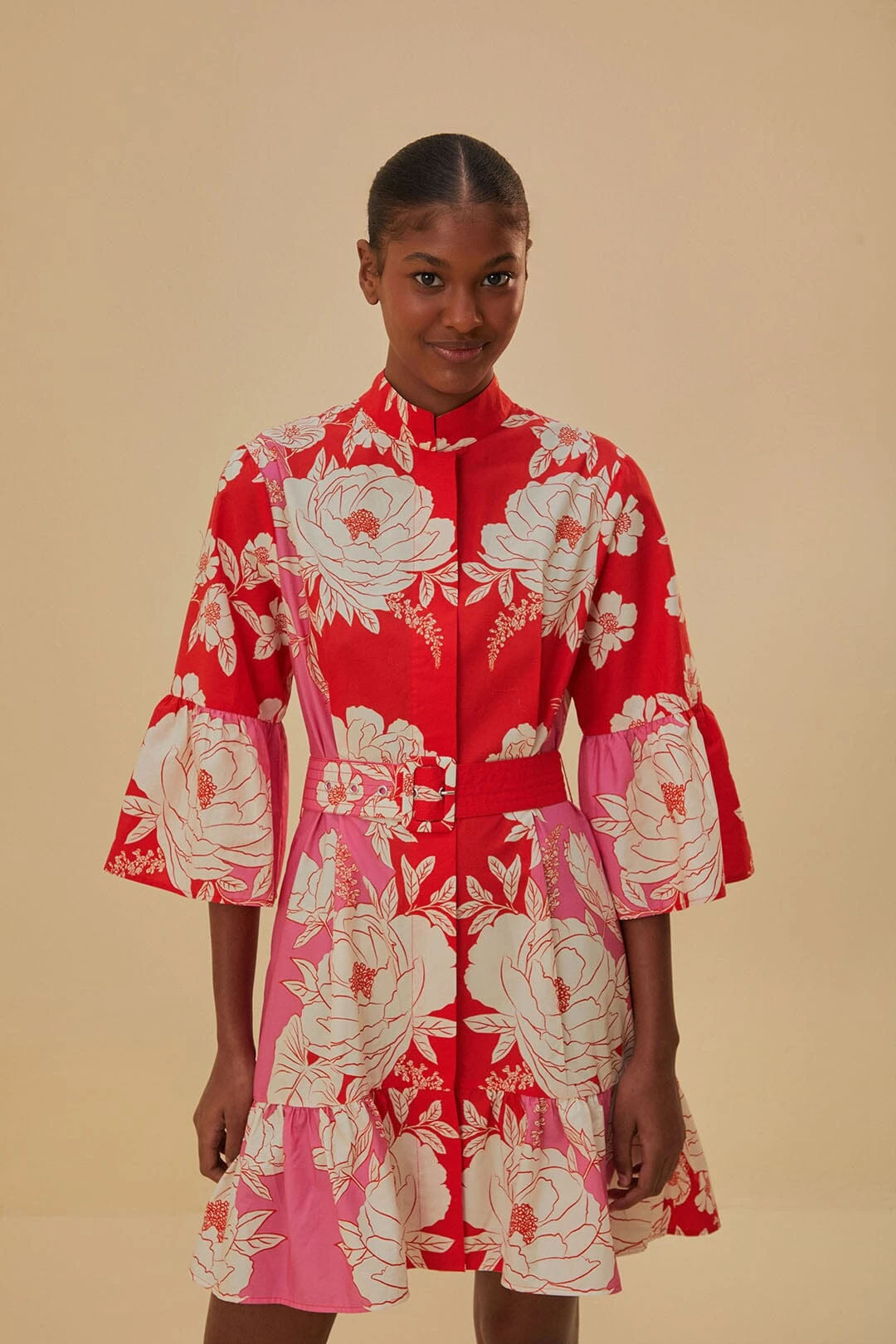 Farm Rio Pink Soft Garden Short Sleeve Mini Dress 3 Farm Rio Pink Soft Garden Short Sleeve Mini Dress