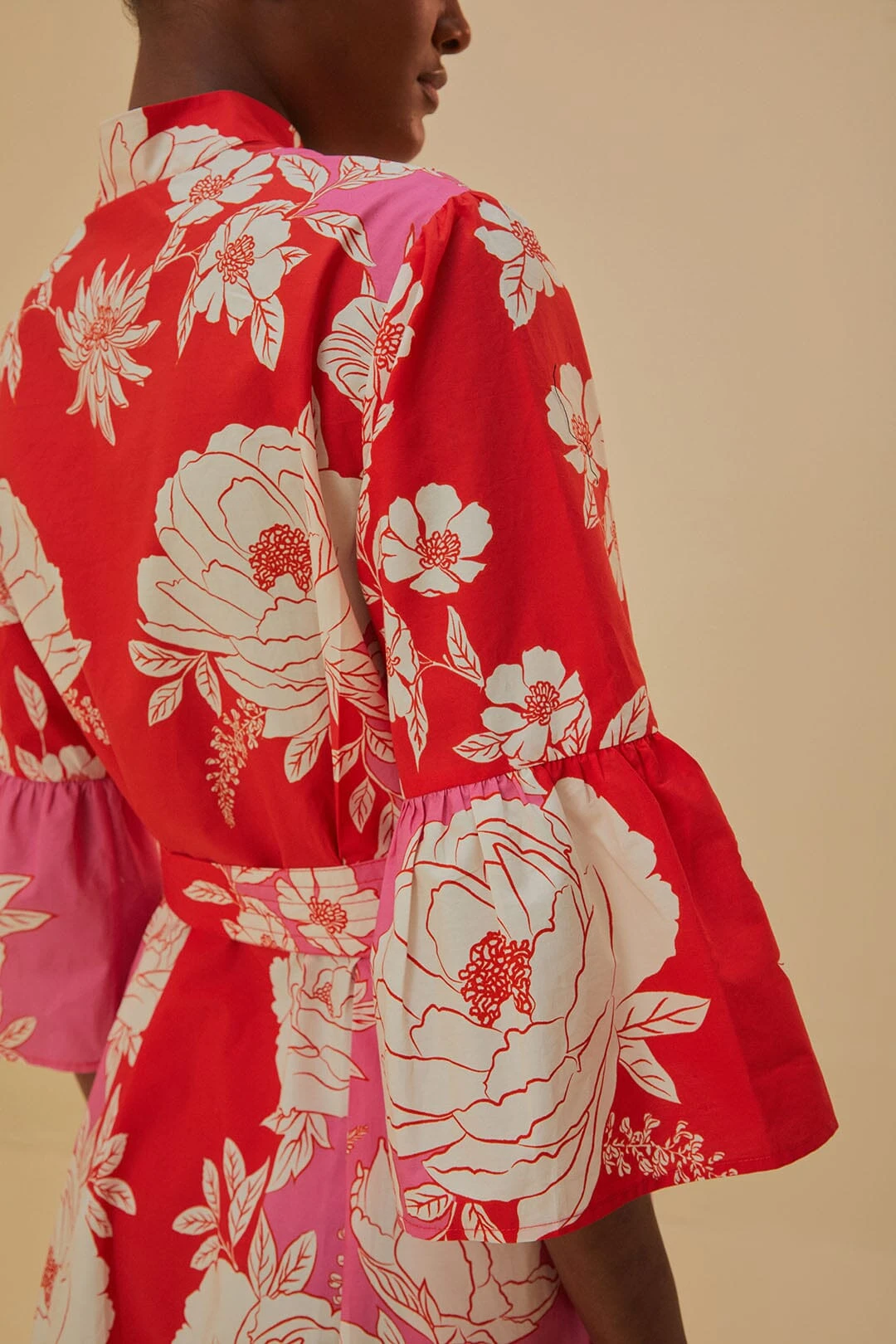 Farm Rio Pink Soft Garden Short Sleeve Mini Dress 4 Farm Rio Pink Soft Garden Short Sleeve Mini Dress - Image 2