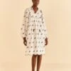 Farm Rio Off-White Embroidered Horses Midi Dress -Farm Rio Fashion Store 315962 01