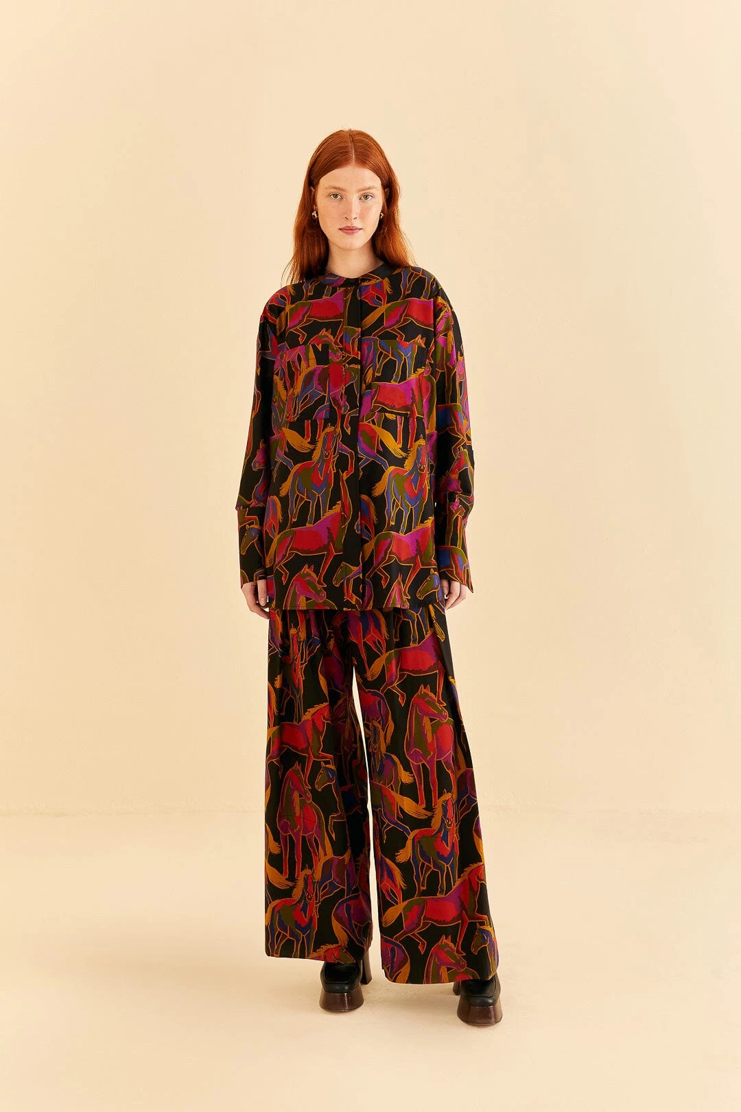 Farm Rio Black Wild Horses Pants 3 Farm Rio Black Wild Horses Pants