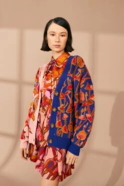 Farm Rio Mixed Mushrooms Knit Cardigan