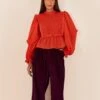 Farm Rio Burgundy Corduroy Pants -Farm Rio Fashion Store 316009 01